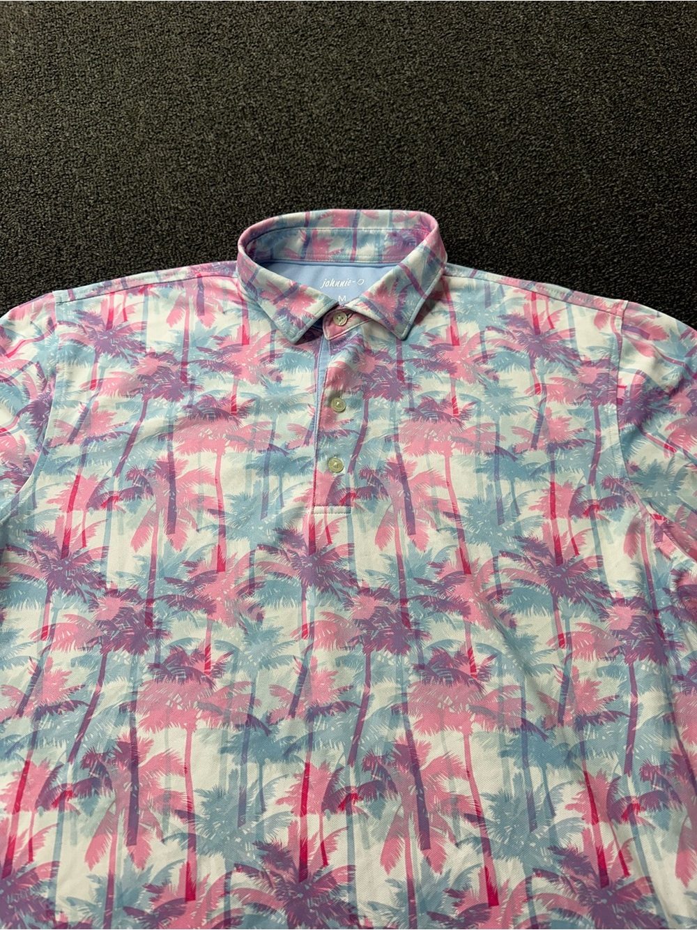 Johnnie O Palm Tree AOP Men’s M Golf Course Logo Polo Shirt